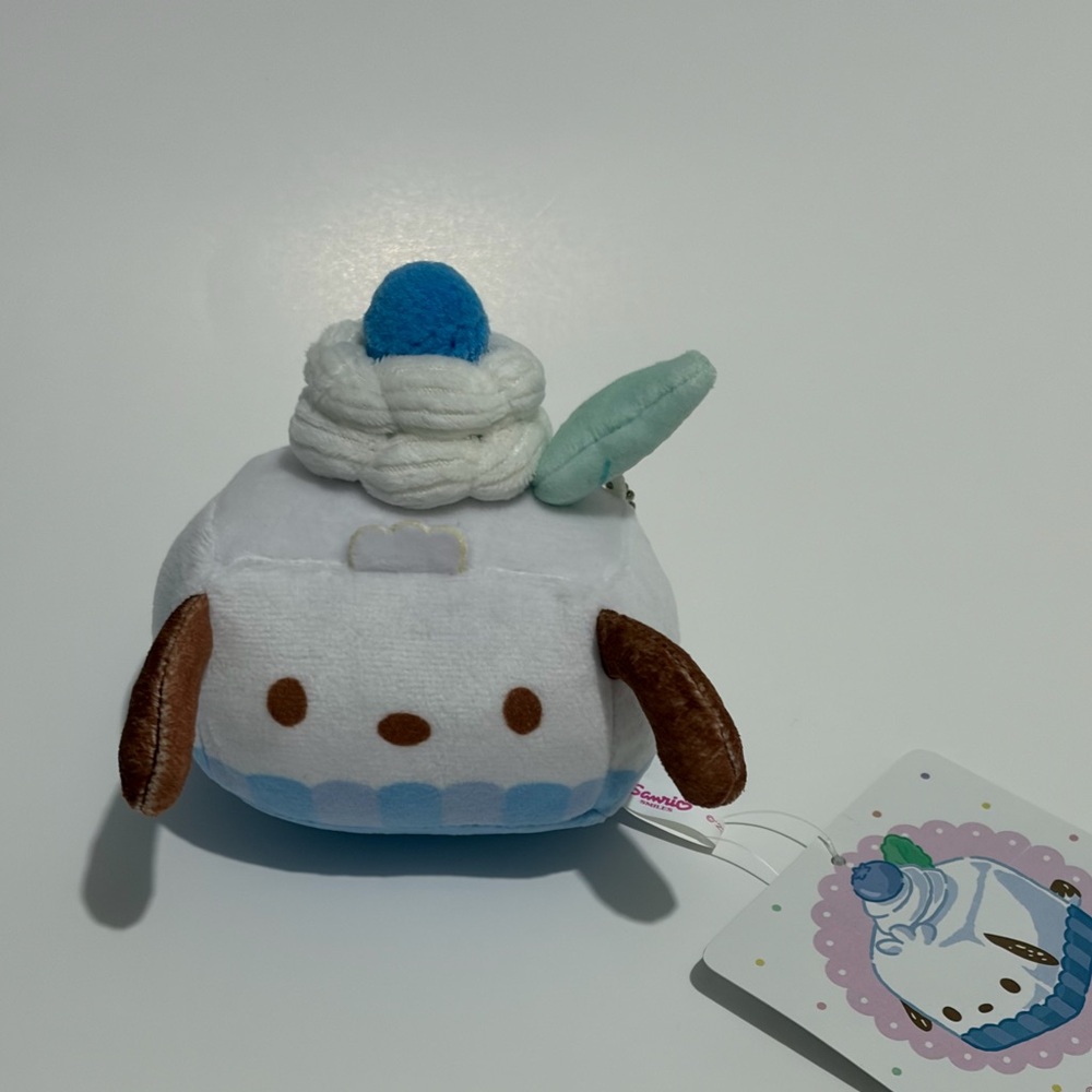 Sanrio Pochacco Dessert Cake Plush Keychain